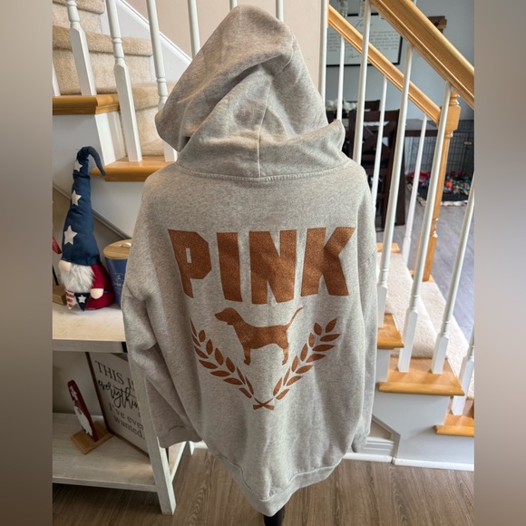 PINK Victoria's Secret Light Gray Hoodie - Picture 3 of 5